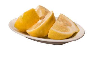 Obraz na płótnie Canvas fresh lemons plate
