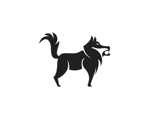 Fototapeta na wymiar Wolf silhouette logo design vector illustration