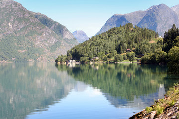 Fototapeta na wymiar Fjord at summer