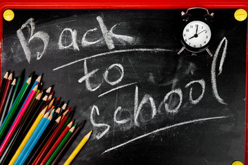 Back to school lettering on  blackboard