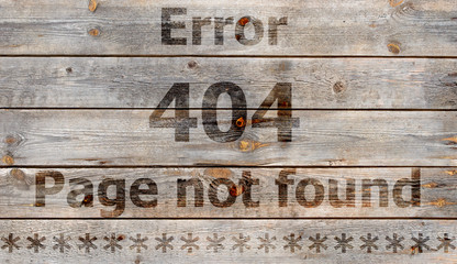 Error, 404, page not found, Holzwand