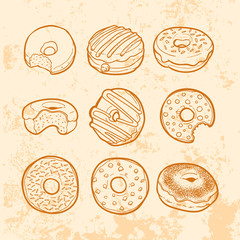 doodle doughnut vector illustration