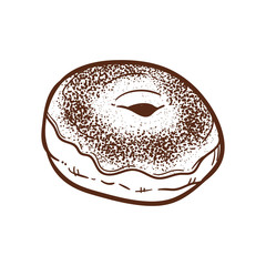doodle doughnut vector illustration