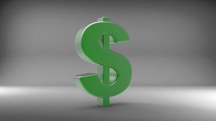 3d green dollar sign