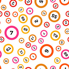 Seamless lotto pattern isolated on white background.Bingo