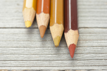 Obraz premium color pencils on wood table