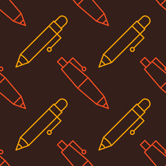 Seamless pattern with pen and pencil icons for your design