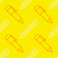 Seamless pattern with pen and pencil icons for your design