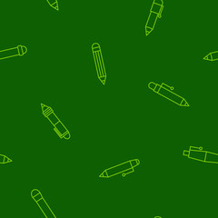 Seamless pattern with pen and pencil icons for your design