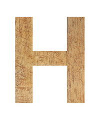 alphabet letter wood uppercase on white background