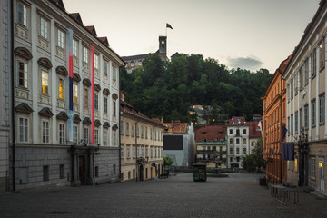 Fototapeta na wymiar New Square in Ljubljana, Slovenia