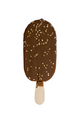 Classic ice cream covered chocolate isolated on white background. Ice cream isolated on white...