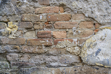 Ancient brick wall is a natural art