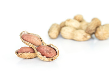 peanut pile on white background