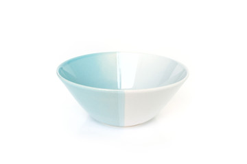 white blue bowl pattern empty on white background