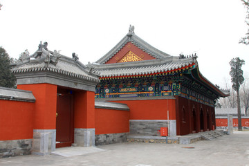 Fototapeta premium Zhengjue Temple architecture landscape in Old summer palace ruins park, Beijing, China