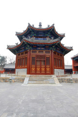 Obraz premium Manjusri Pavilion in the Zhengjue Temple in Old summer palace ruins park, Beijing, China
