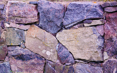 Texture of the masonry of the fortress wall