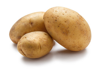 Young potatoes isolated on white background