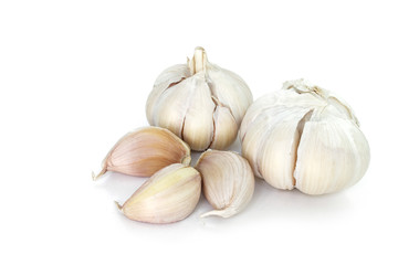 garlic vegetable ingredient on white background