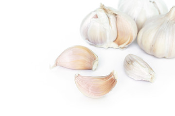 garlic vegetable ingredient on white background