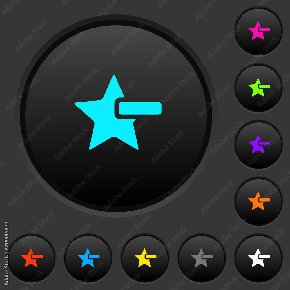 Poster remove star dark push buttons with color icons