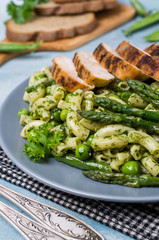 Pasta in green sauce
