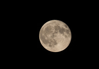 Matera (Itay) - The full moon seen from the city stone of Sassi di Matera