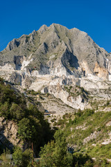 Apuan Alps (Alpi Apuane) with the marble quarries. Tuscany, Italy, Europe