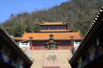 Fototapeta premium temple landscape architecture, Chinese traditional architectural style