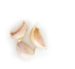 garlic vegetable ingredient on white background