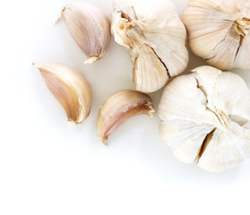 garlic vegetable ingredient on white background