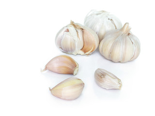 garlic vegetable ingredient on white background