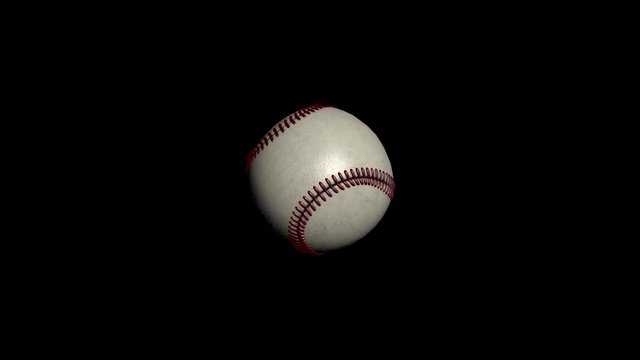 Baseball ball isolated. A close up of a baseball showing the texture of the leather.