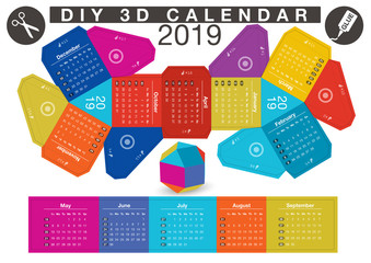 DIY Paper Ball Calendar 2019 - White