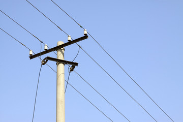 wire rod in the blue sky