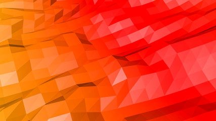 red orange low polygonal background. 3D rendering