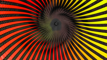 red orange low polygonal background with black squares. abstraction. 3D rendering