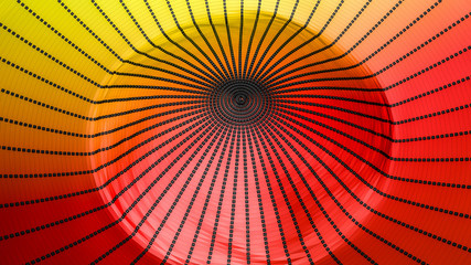 red orange low polygonal background with black squares. abstraction. 3D rendering