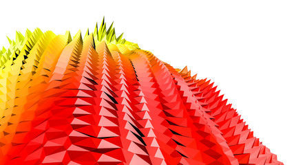 red orange low polygonal background. 3D rendering