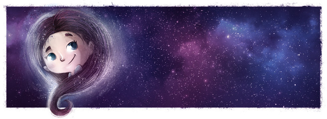 cara de niña en el espacio © cirodelia