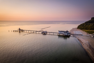 Obraz premium Sea bridge in Selling from above, Rügen, Germany