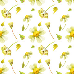 Wild plants seamless pattern