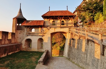 Naklejka premium Abendstimmung, Gruyères, Schweiz