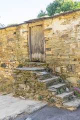 wood and stone houses in the province of Zamora in Spain