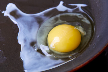 fried egg on the pan