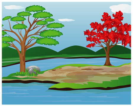 isolated green tree vector design