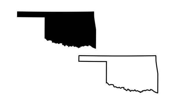 Map Of Oklahoma. Vector Illustration