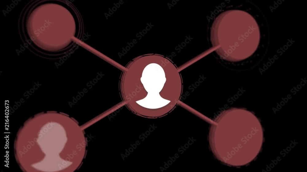 Poster social network animation for use in presentations, manuals, design, etc. network seamless loop. netw