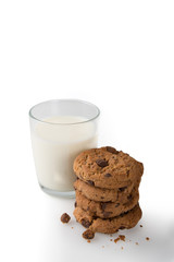 Cookies & Milk Isolated on a White Background (Portrait)